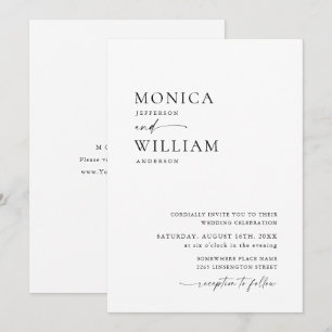 Elegant Minimalist Calligraphy Wedding Invitation