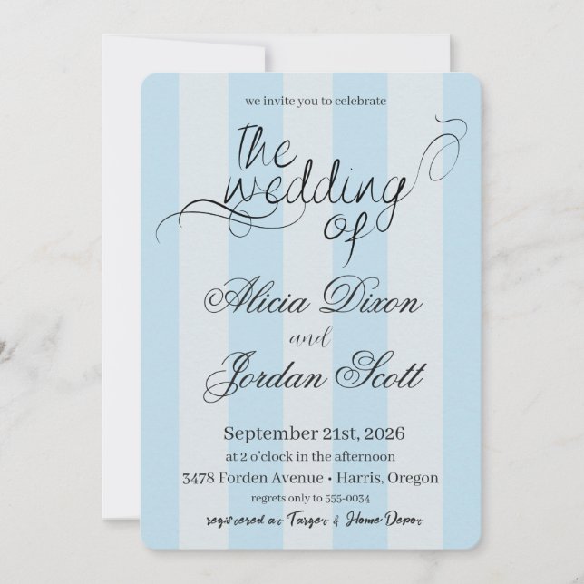 Elegant Minimalist Calligraphy Wedding Invitation (Front)
