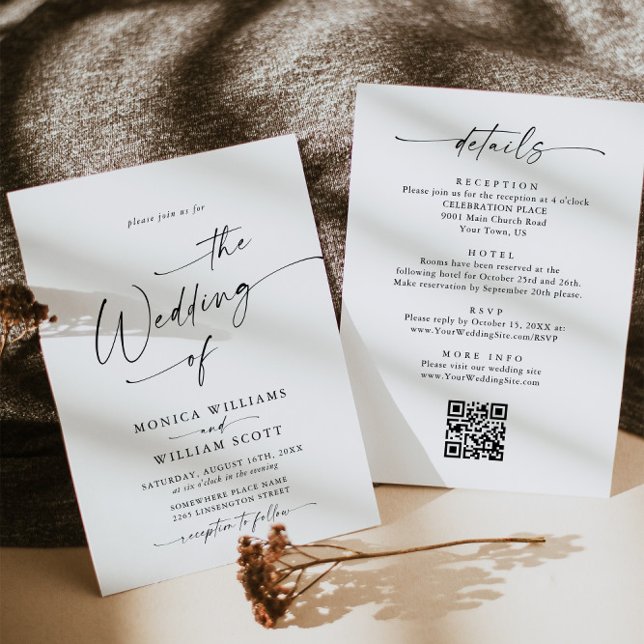 Elegant Minimalist Calligraphy Wedding Invitation (Creator Uploaded)
