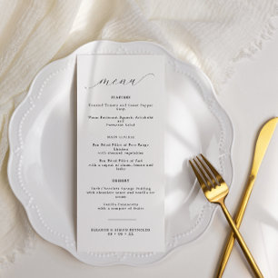 Elegant Minimalist Calligraphy Wedding Menu