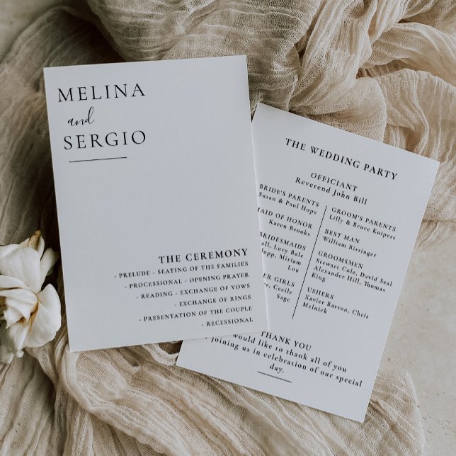 Elegant Minimalist Calligraphy Wedding program (Creator Uploaded)