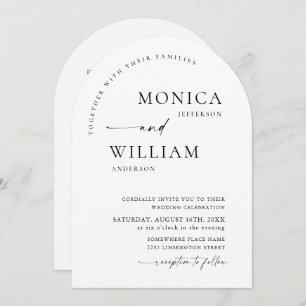 Elegant Minimalist Calligraphy Wedding QR code Invitation