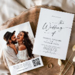 Elegant Minimalist Calligraphy Wedding QR code Invitation<br><div class="desc">For further customisation,  please click the "customise further" link and use our design tool to modify this template. 
 If you need help or matching items,  please contact me.</div>