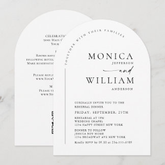 Elegant Minimalist Calligraphy Wedding QR code Invitation