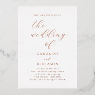 Elegant Minimalist Calligraphy Wedding Rose Gold