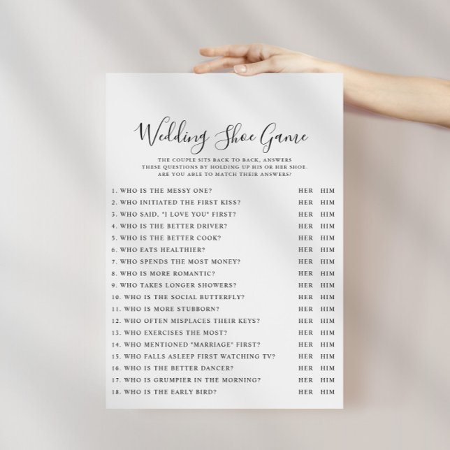 Elegant Minimalist Calligraphy Wedding Shoe Game (Creator Uploaded)