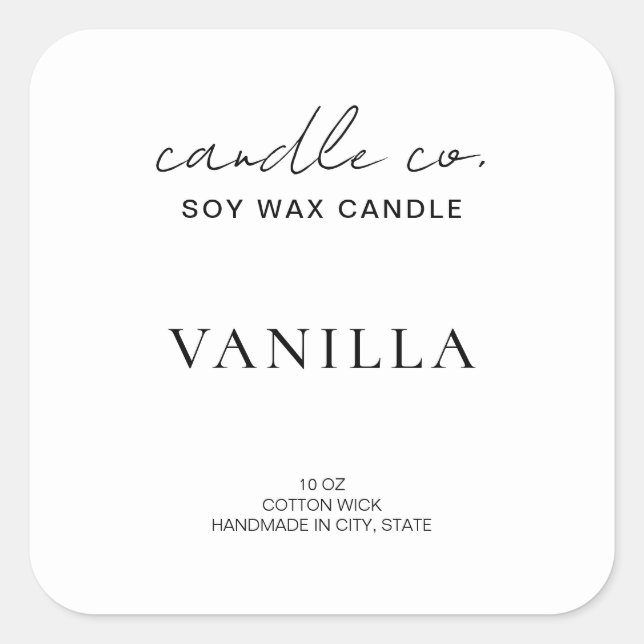 Elegant Minimalist Candle Label (Front)