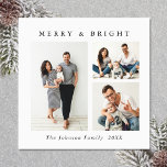 Elegant Minimalist Christmas 3 PHOTO Magnetic Card<br><div class="desc">Merry Christmas PHOTO Holiday Magnetic Card.</div>