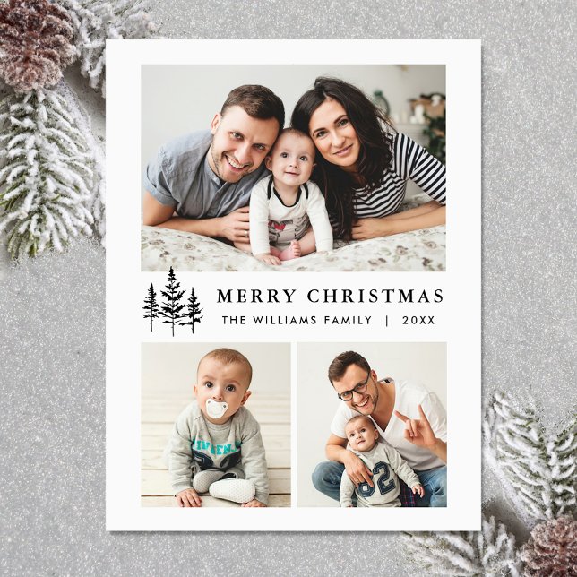 Elegant Minimalist Christmas 3 PHOTO Magnetic Card (Zazzle Elegant Minimalist Christmas 3 PHOTO Magnetic Card)