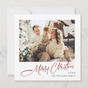 Elegant Minimalist Christmas Greeting 2 Photo Holiday Card