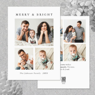 Elegant Minimalist Christmas Greeting 7 Photo Holiday Card