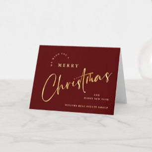 Elegant Minimalist Christmas Greeting Corporate Holiday Card