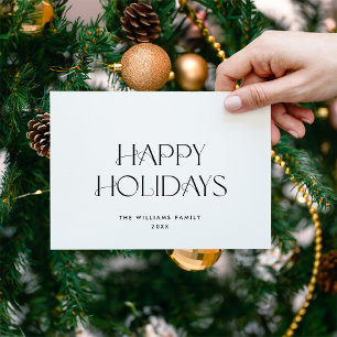 Elegant Minimalist Christmas Greeting Holiday Postcard