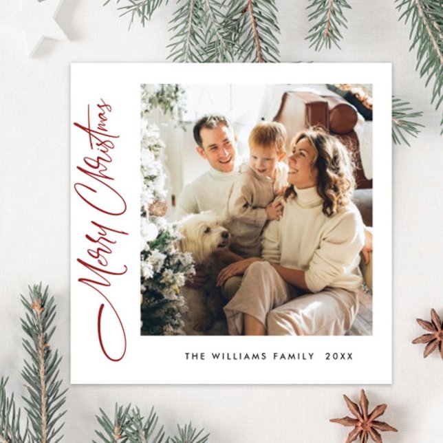 Elegant Minimalist Christmas Greeting Photo Holiday Card (Creator Uploaded)
