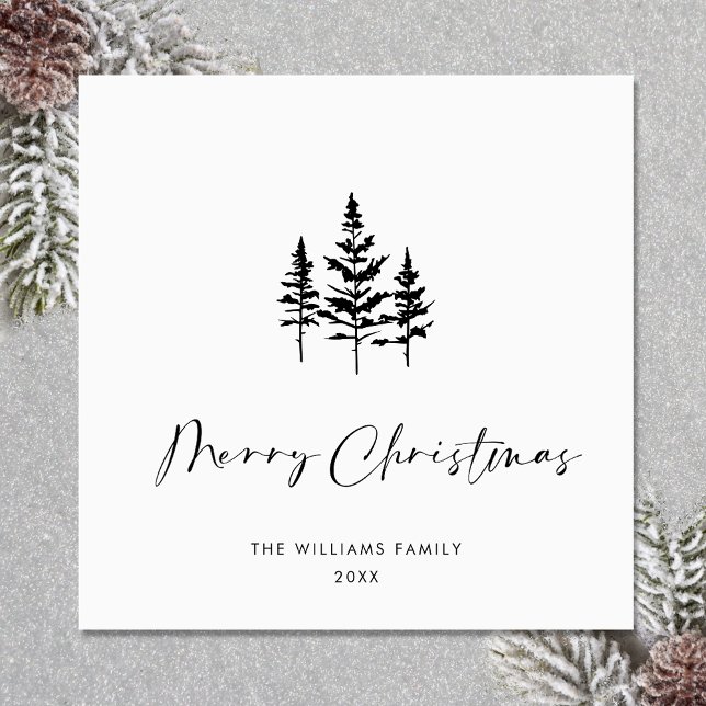 Elegant Minimalist Christmas Greeting QR code Holiday Card (Zazzle Elegant Minimalist Christmas Greeting QR code Holiday Card )