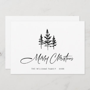 Elegant Minimalist Christmas Greeting QR code Holiday Card