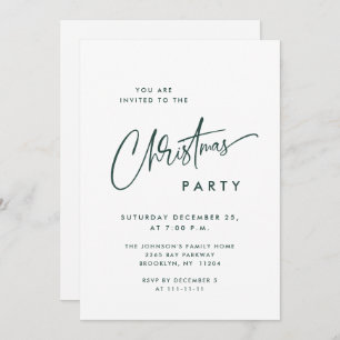 Elegant Minimalist Christmas Holiday Party Invitation