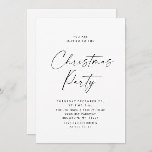 Elegant Minimalist Christmas Holiday Party Invitation