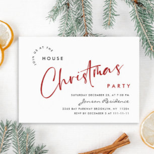 Elegant Minimalist Christmas Holiday Party Invitation