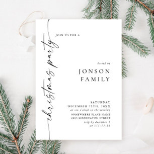 Elegant Minimalist Christmas Holiday Party Invitation