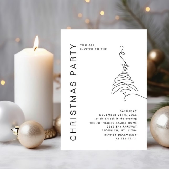 Elegant Minimalist Christmas Holiday Party Invitation (Creator Uploaded)