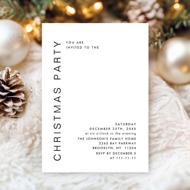 Elegant Minimalist Christmas Holiday Party Invitation (Creator Uploaded)