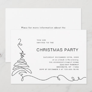 Elegant Minimalist Christmas Holiday Party Invitation