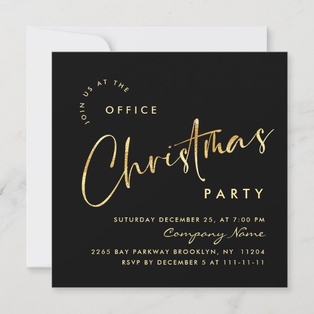 Elegant Minimalist Christmas Holiday Party Simple Invitation (Front)