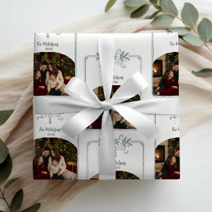 Elegant Minimalist Christmas Line Art Wrapping Paper