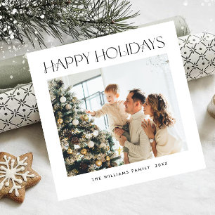 Elegant Minimalist Christmas PHOTO Magnetic Card