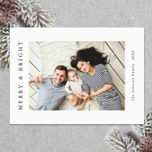 Elegant Minimalist Christmas PHOTO Magnetic Card