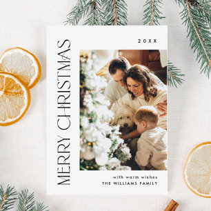 Elegant Minimalist Christmas PHOTO Magnetic Card