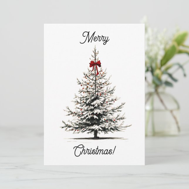 Elegant Minimalist Christmas Tree Card (Standing Front)