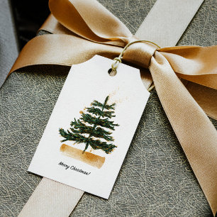 Elegant minimalist Christmas Tree holiday Gift Tags