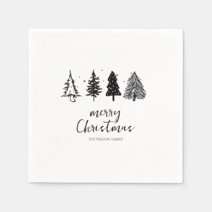 Elegant Minimalist Christmas Tree Napkin