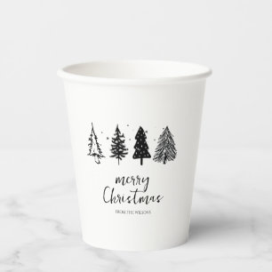 Elegant Minimalist Christmas Tree Paper Cups