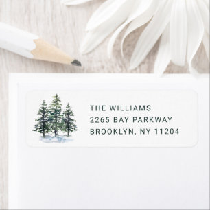 Elegant Minimalist Christmas Tree Return Address Label