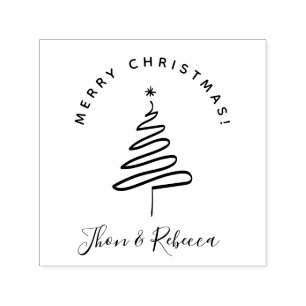 Elegant & Minimalist Christmas Wishes Custom Name Self-inking Stamp