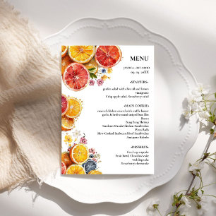  Elegant Minimalist citrus  Wedding Table Menu