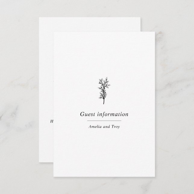 Elegant Minimalist Classic Olive Botanicals  Enclosure Card (Front/Back)