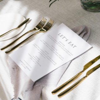 Elegant Minimalist Classic Simple Dinner Menu Card