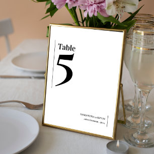 Elegant Minimalist Classic Wedding Table Number