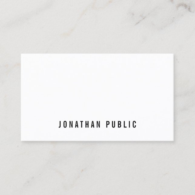 Elegant Minimalist Clean Professional Modern Plain Business Card (Front)