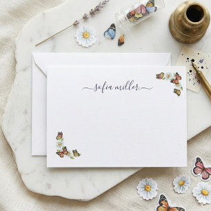 Elegant Minimalist Colourful Butterfly Daisy Card