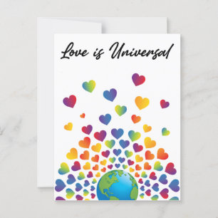 Elegant Minimalist Colourful Rainbow Heart Design Postcard