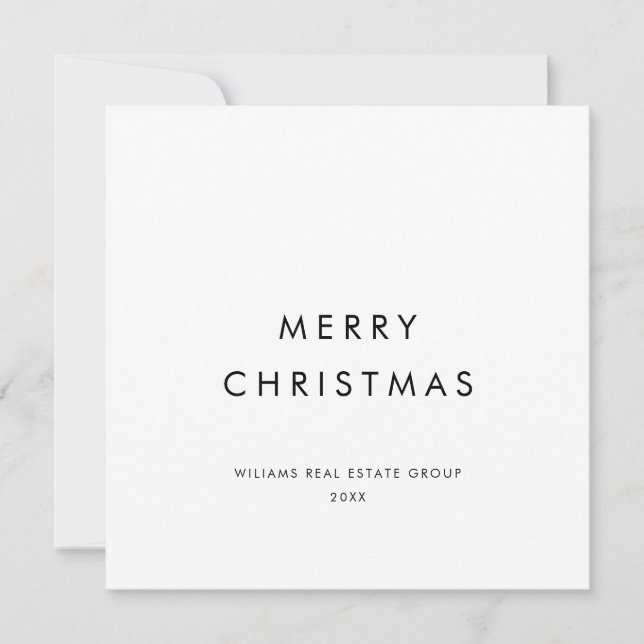Elegant Minimalist Corporate Christmas Greeting Holiday Card (Front)