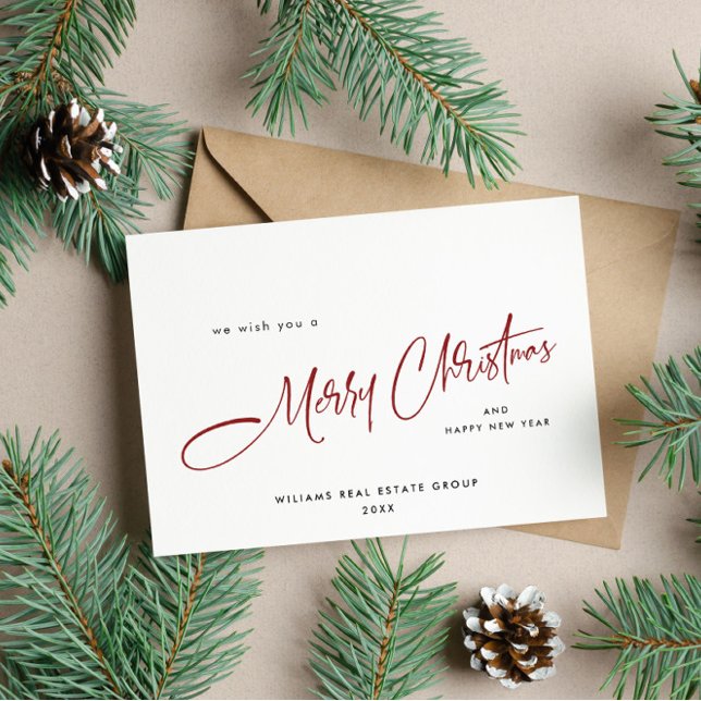 Elegant Minimalist Corporate Christmas Holiday Postcard (Creator Uploaded)