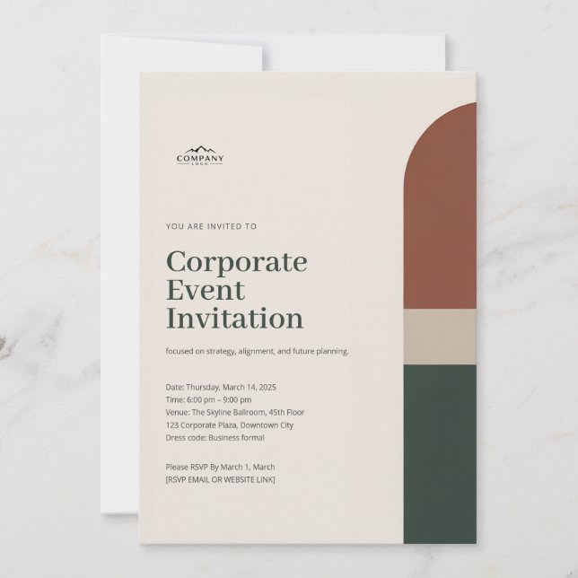 Elegant Minimalist corporate Event Invitation (Front)