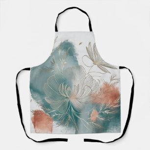 Elegant Minimalist Cosmo Line Art with Gold Accent Apron