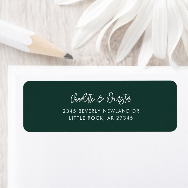 Elegant Minimalist Couple Custom Return Address Label (Insitu)